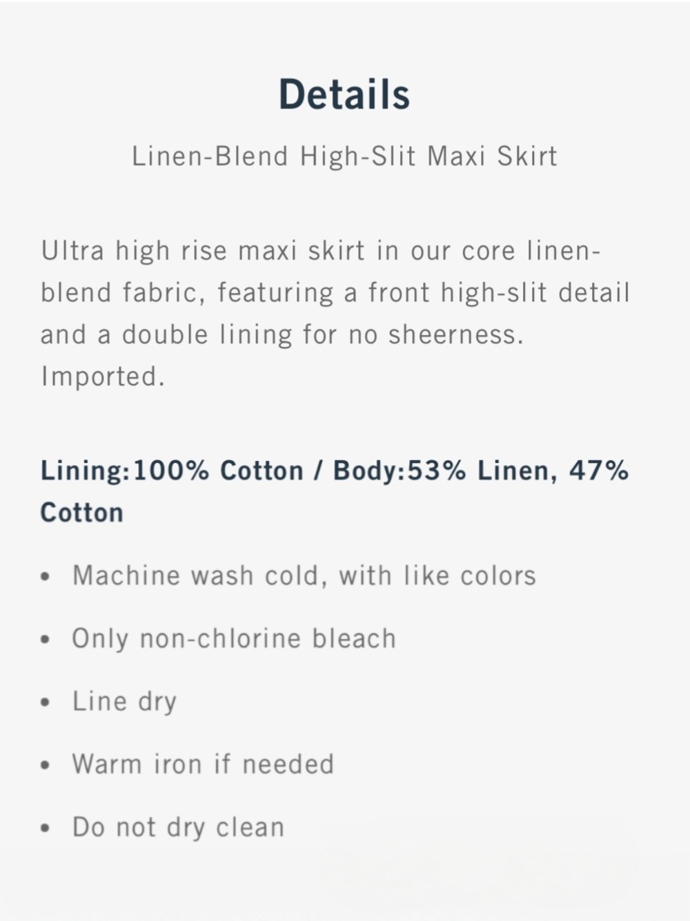 NWT • A&F Linen Blend Maxi Skirt - Picture 6 of 11